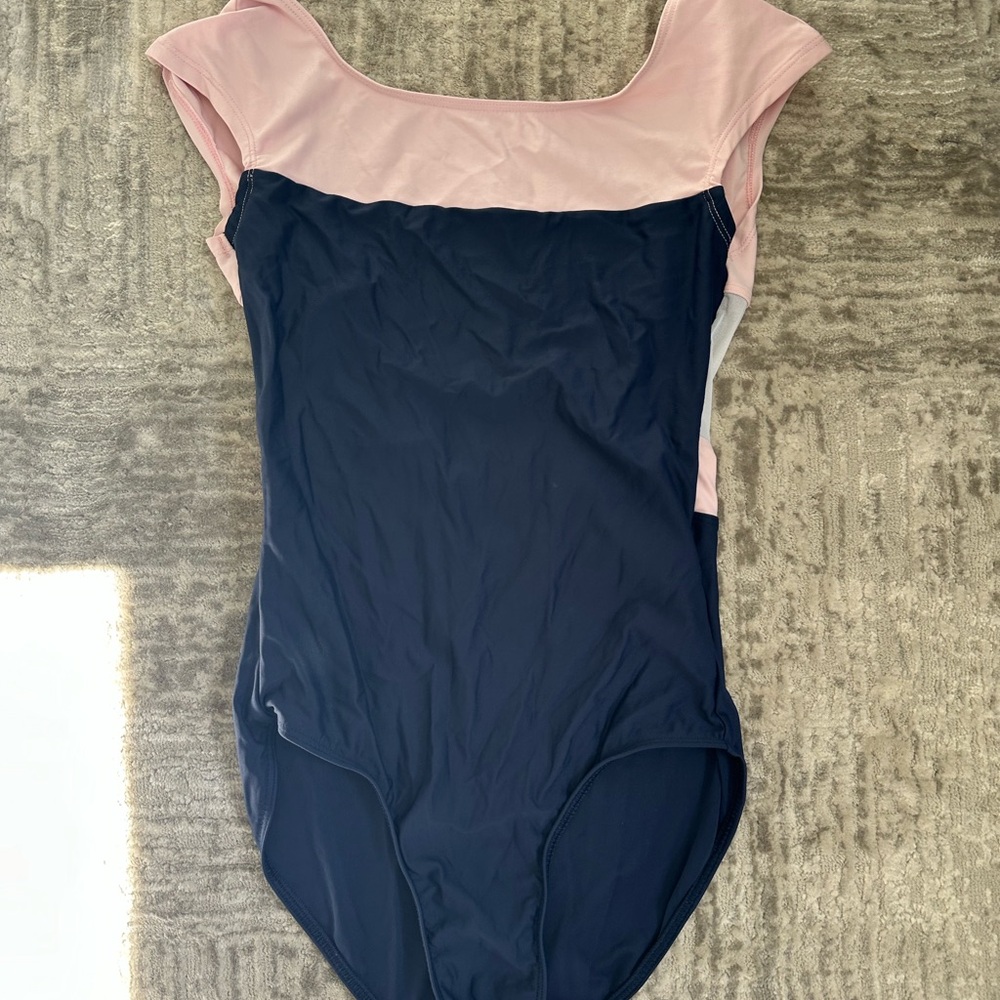 Custom medium wear moi Pink and Navy Leotard